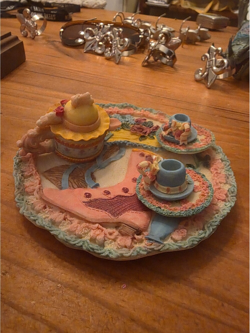 Vintage partial set  1981 youngs Victorian Hat and shoe tea set